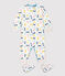 Baby-Schlaf-Set aus Baumwolle und Lyocell mit Katzen-Motiv weiss MARSHMALLOW/weiss MULTICO